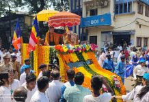 बाबासाहेब की अस्थि कलश के साथ निकली रैली