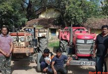 वन विभाग व्दारा रेती तस्करी के 2 ट्रैक्टर जप्त
