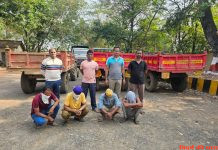 रेती तस्करों पर कारवाई में 6 लाख का मुद्देमाल जप्त