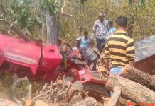 ट्रैक्टर का टायर फटने से 1 की मौत 3 गंभीर जख्मी