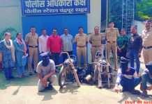 मोटरसायकल चोरी कर टूकडे करने वाले आरोपी गिरफ्तार
